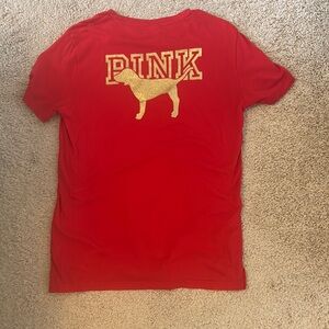 Red PINK T-Shirt with Gold Logo